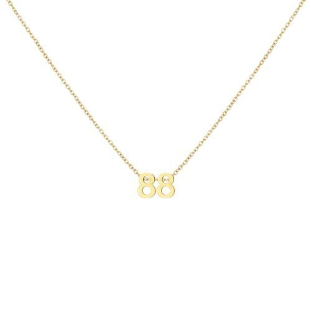 1497 18K Gold Plated Number 88 Necklace Dainty Pendant Chain Necklace